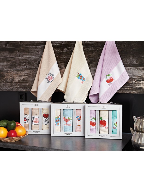 Kitchen Towels 3 pieces set in a box